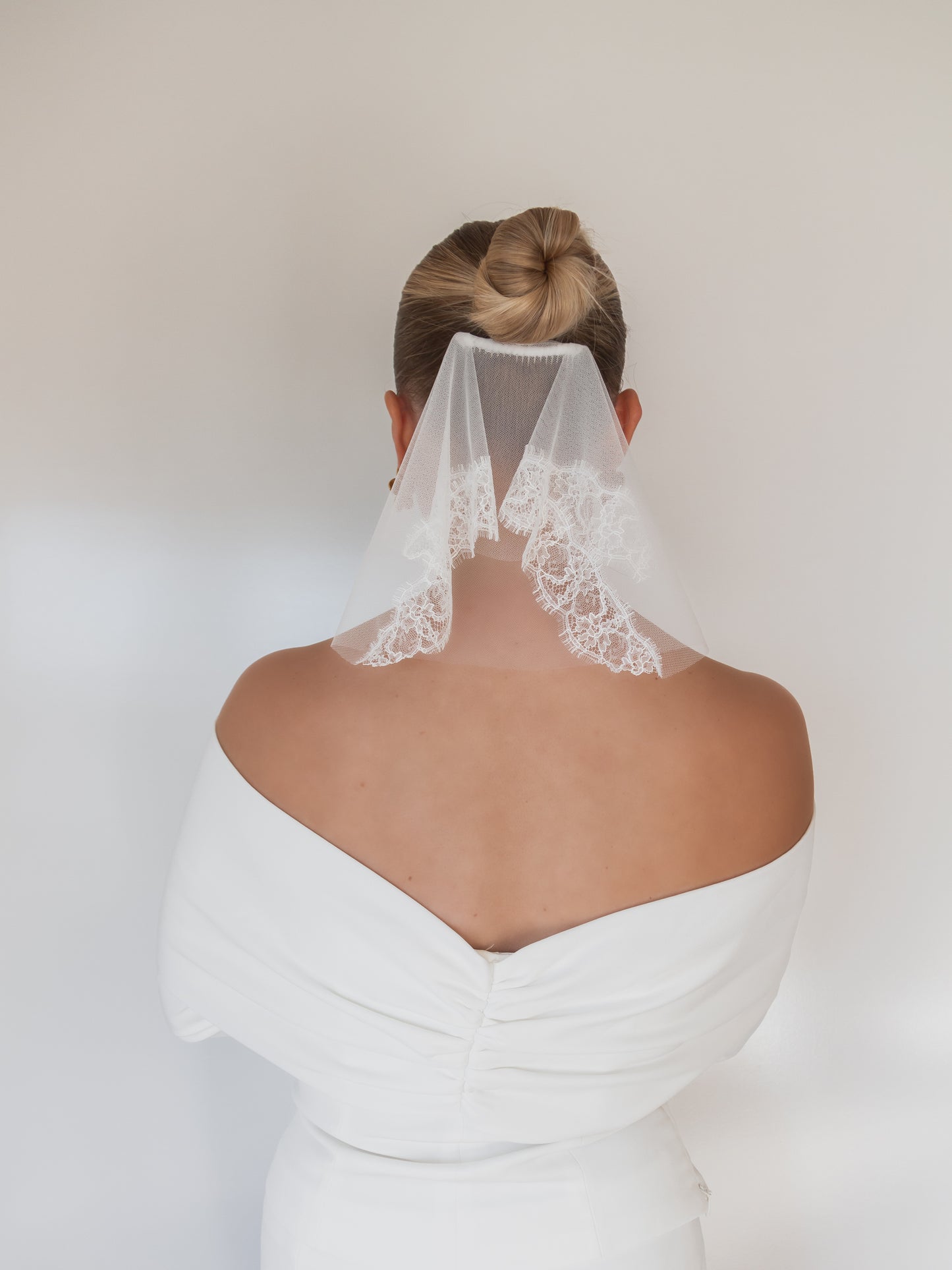 Valencia veil, short veil, French lace, handmade veil, made in Australia, high quality, bespoke, velo veils