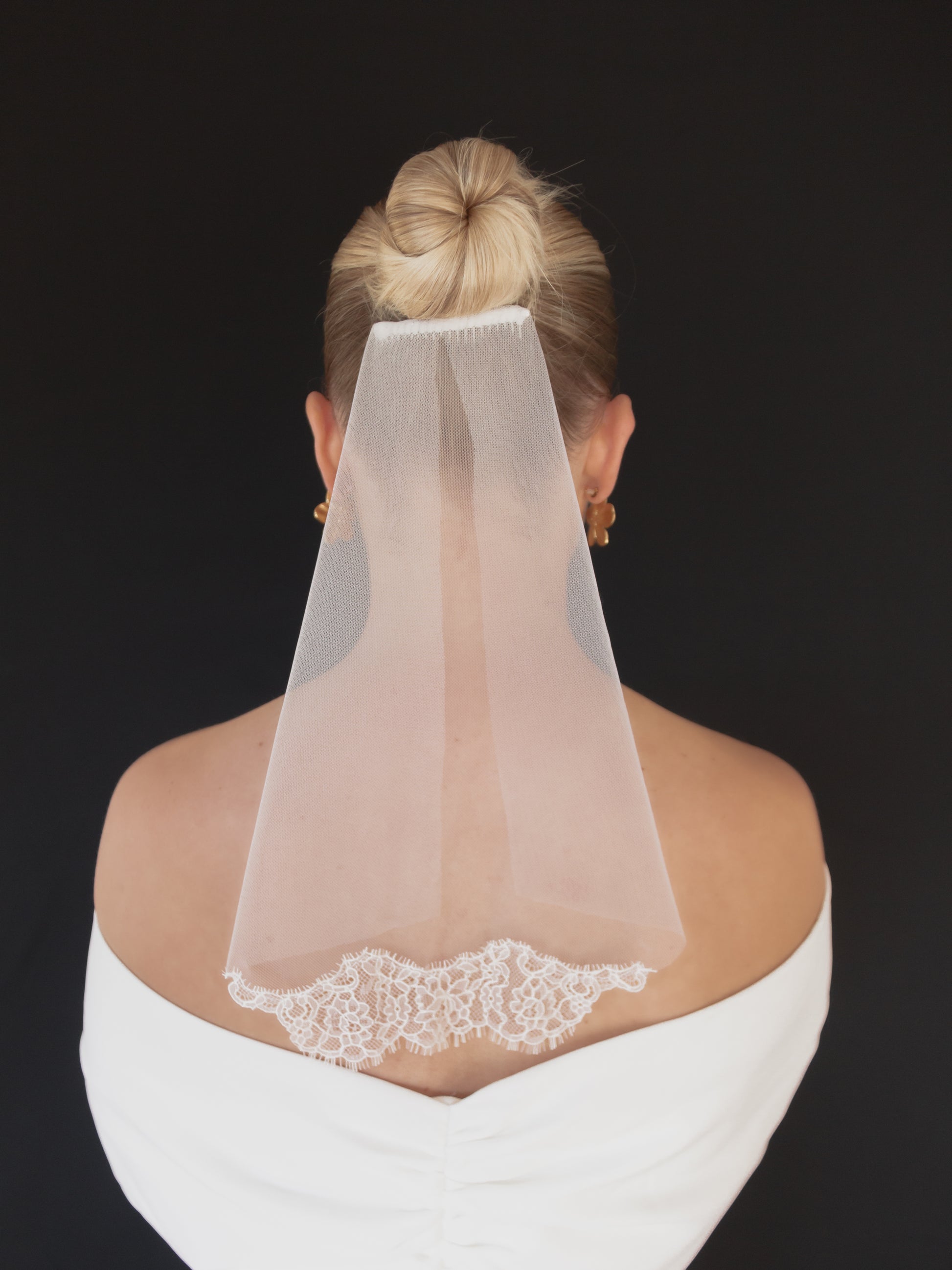 eline drop veil with lace trim, short veil, velo veils, made to order