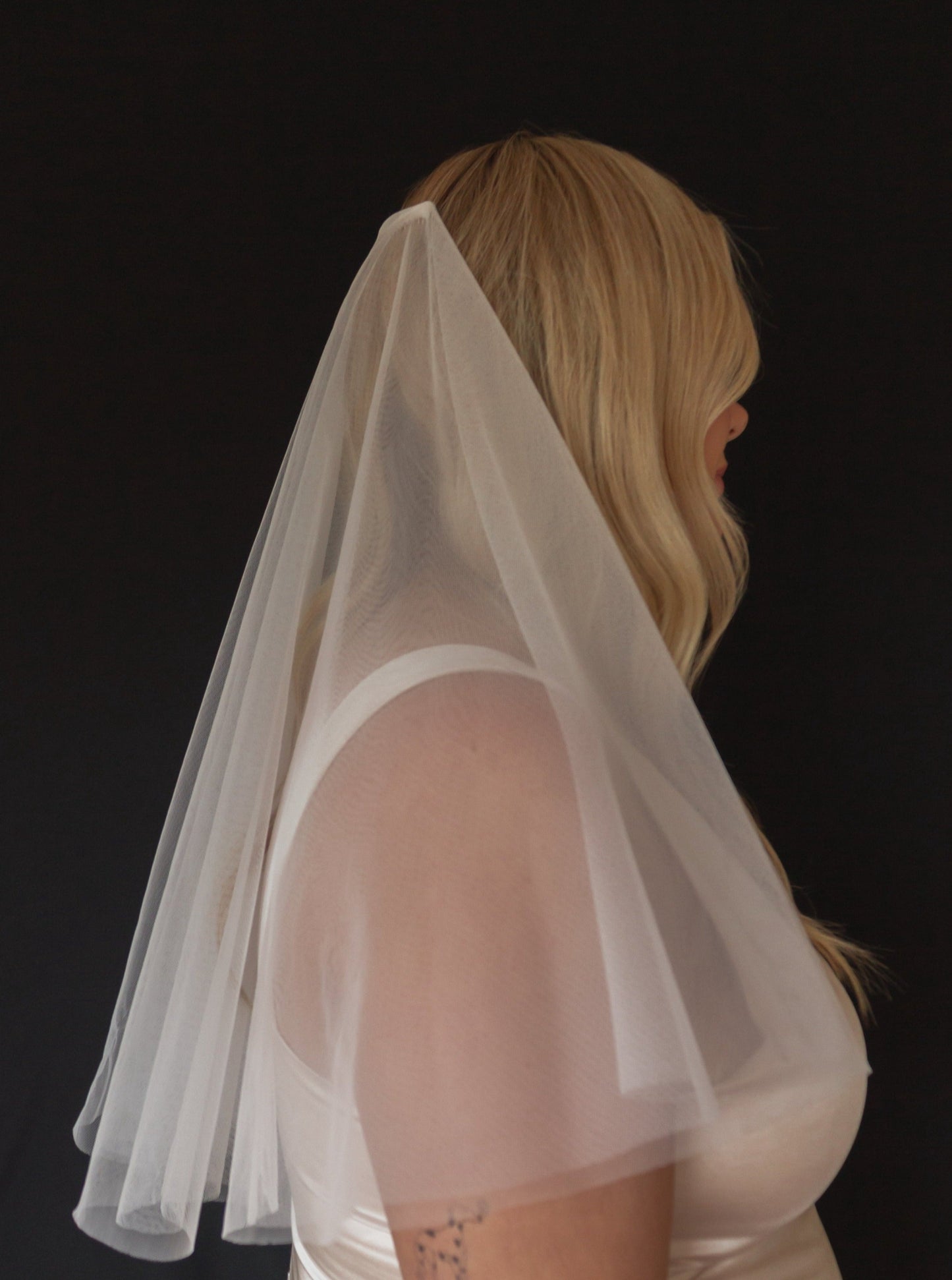 Medium length drop veil, with blusher, made to order, affordable veil, high quality,velo veils